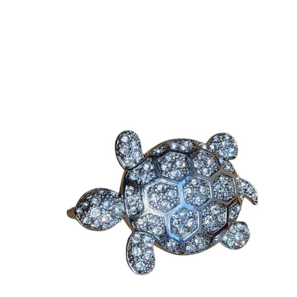 Rhinestone Turtle Brooch & Pendant - Picture 2 of 3